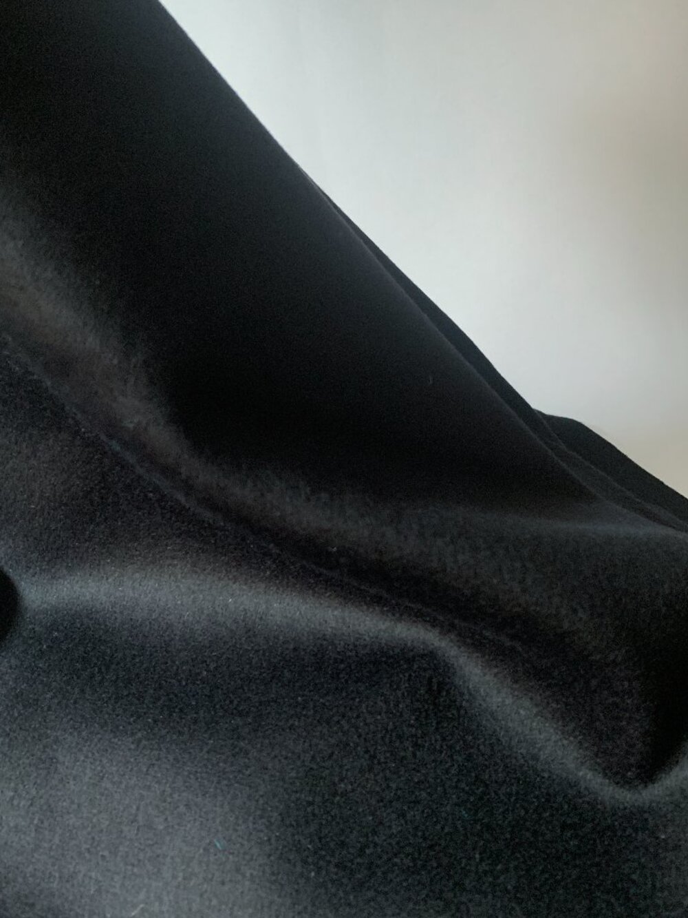 Black Italian Pure Wool Coat Weight Fabric Sewing Remnant